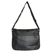 JAMIESON - Mens Black Faux Leather Messenger Bag  - Belt N Bags