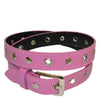 AMARA - Girls Pink and Brown Eyelet Skinny Belt Combo Pack  - Belt N Bags