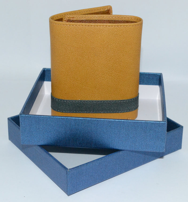 JUSTIN - Tan and Teal Genuine Leather Wallet  - Belt N Bags
