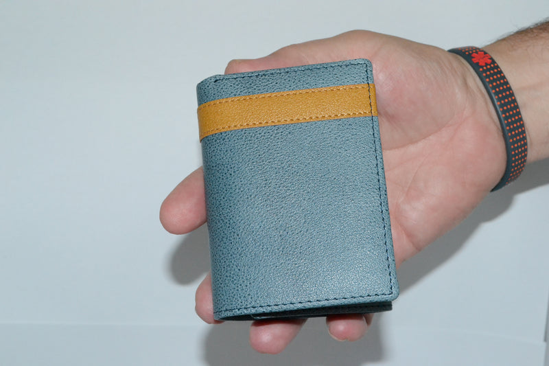 JUSTIN - Teal and Tan Genuine Leather Wallet  - Belt N Bags