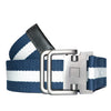 ZEUS - Mens Navy and White Cotton Canvas Webbing Belt with Slide Through Buckle  - Belt N Bags