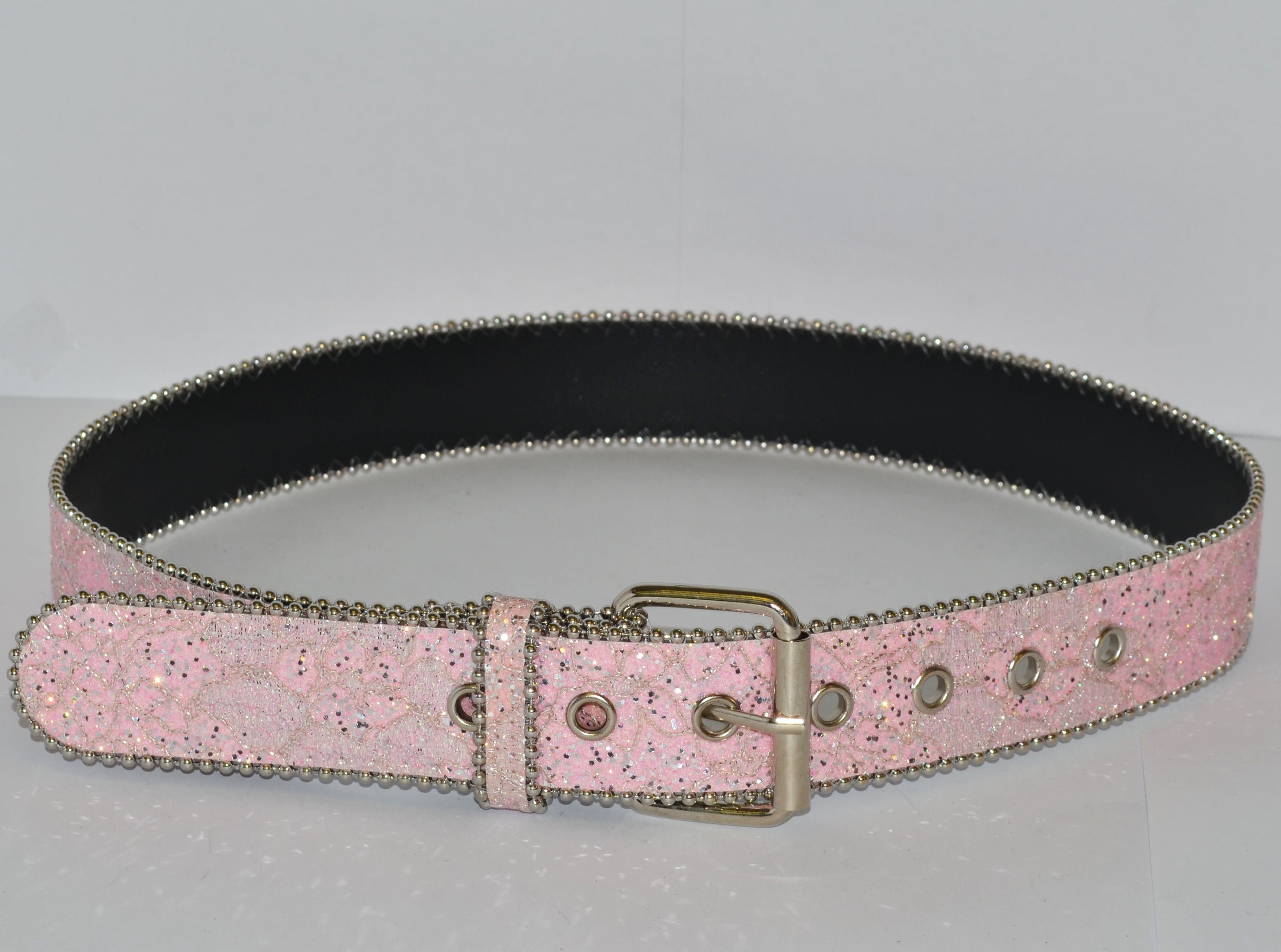 BETTY - Girls Pink Glittery PU Belt  - Belt N Bags