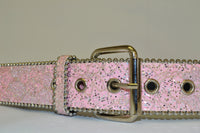 BETTY - Girls Pink Glittery PU Belt  - Belt N Bags