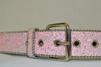 BETTY - Girls Pink Glittery PU Belt  - Belt N Bags