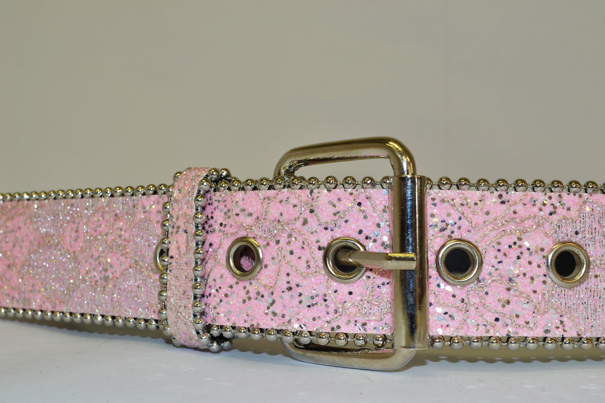 BETTY - Girls Pink Glittery PU Belt  - Belt N Bags