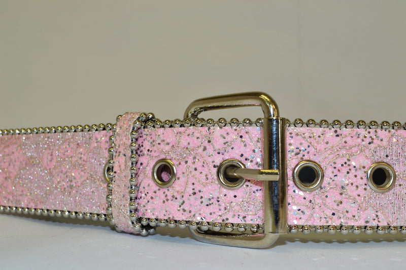 BETTY - Girls Pink Glittery PU Belt  - Belt N Bags