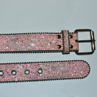 BETTY - Girls Pink Glittery PU Belt  - Belt N Bags