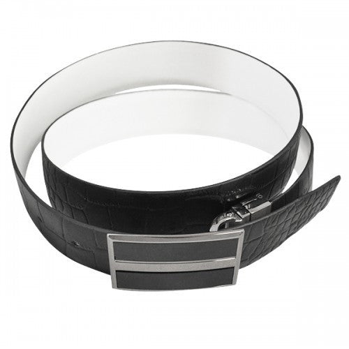 DYLAN - Mens Black Genuine Leather Reversible Belt  - Belt N Bags