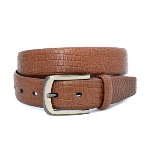 DACIC - Mens Brown Vegan Snakeskin Leather Belt  - Belt N Bags
