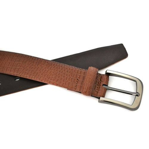 DACIC - Mens Brown Vegan Snakeskin Leather Belt  - Belt N Bags