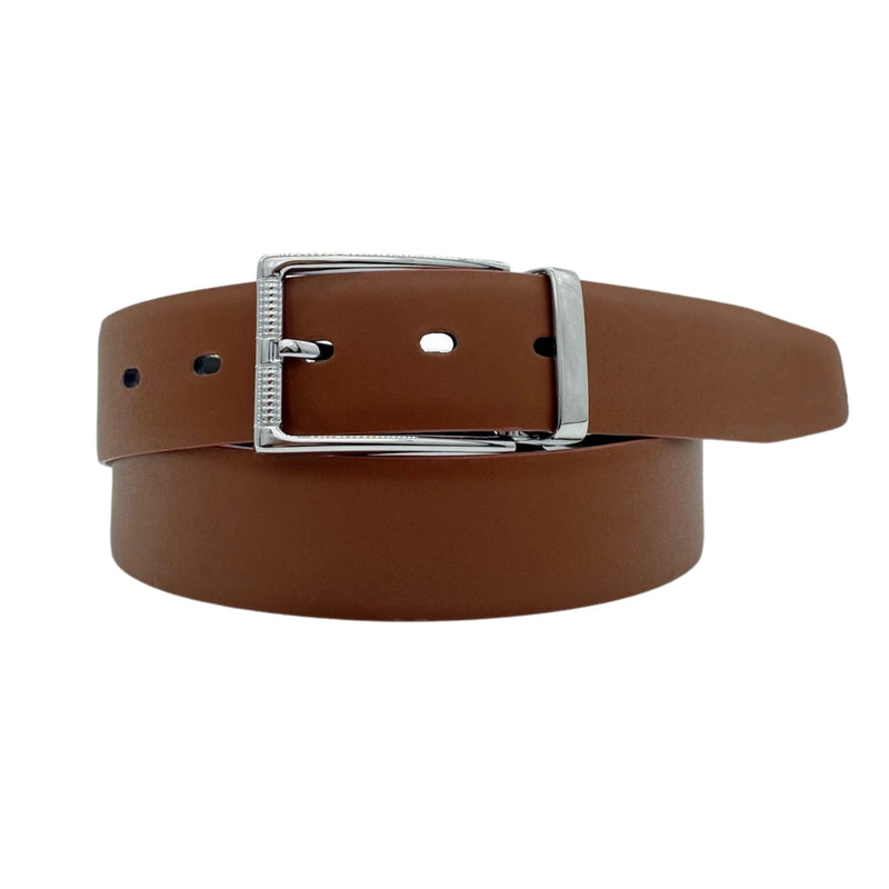 ELTON - Tan and Black Leather Belt for Men | BeltNBags