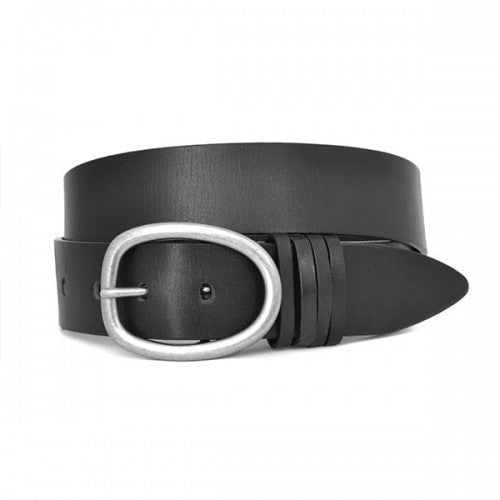 EDWIN - Mens Black Leather Dress Belt  - Belt N Bags