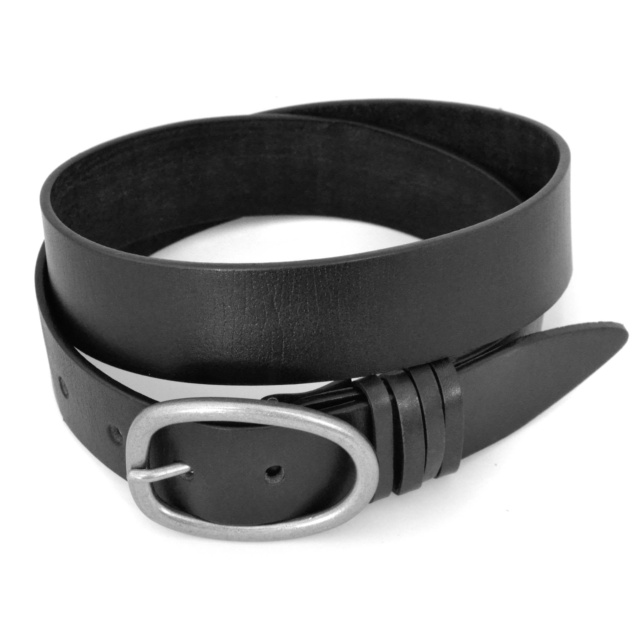 EDWIN - Mens Black Leather Dress Belt  - Belt N Bags