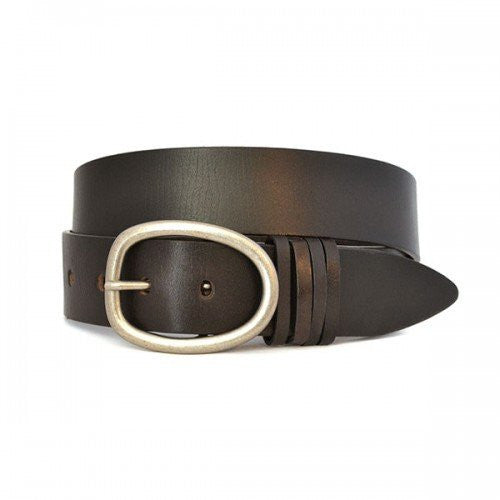 EDWIN - Mens Dark Brown Leather Dress Belt  - Belt N Bags