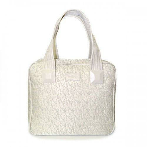 FARLEY Womens Off White Lamb Embroidered Stitching Unique Handbag