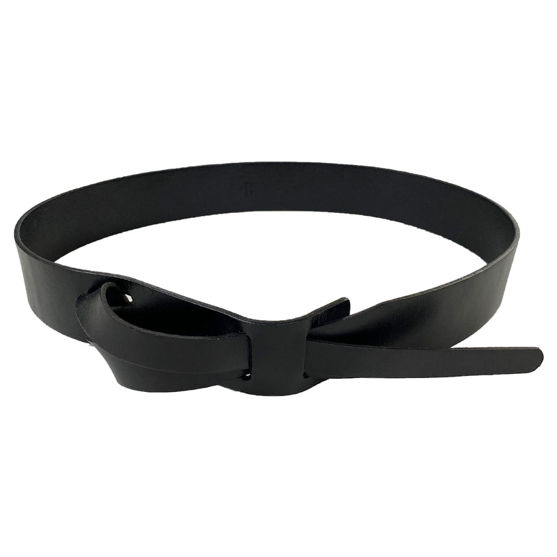 FRESHWATER - Black Genuine Leather Knot Waist belt freeshipping - BeltNBags