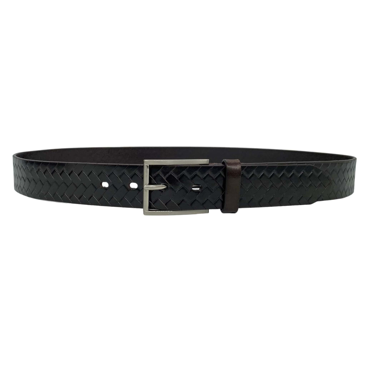 GABRIEL Mens Dark Brown Leather Textured Belt - BeltNBags Australia