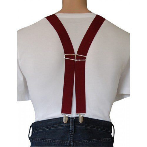 GERALD - Mens Maroon Fashion Braces  - Belt N Bags