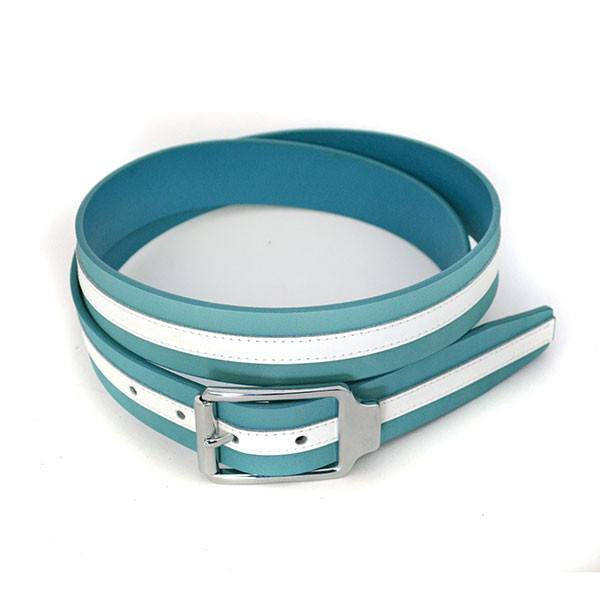 HERRY - Unisex Blue & White Leather Belt - CLEARANCE  - Belt N Bags