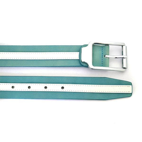 HERRY - Unisex Blue & White Leather Belt - CLEARANCE  - Belt N Bags