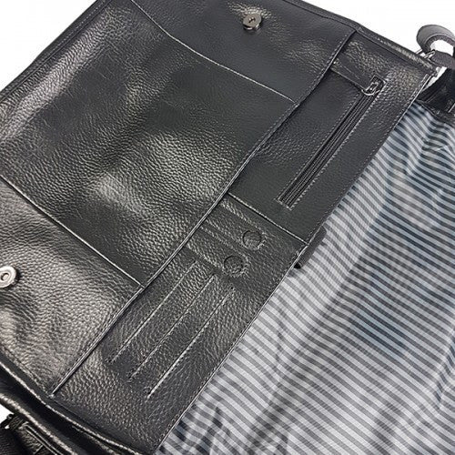 HARRY - Mens Black Genuine Leather Business Satchel Bag  - Belt N Bags