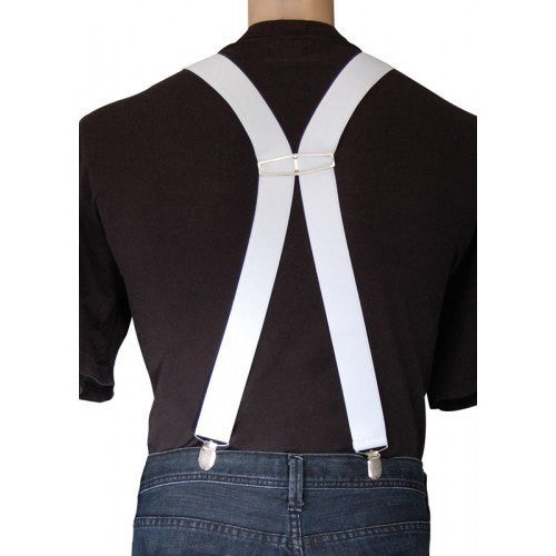 HOWARD - Mens Classic White Fashion Braces  - Belt N Bags