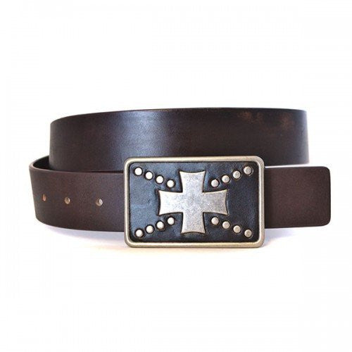 HUGH - Mens Brown Leather Belt  - Belt N Bags