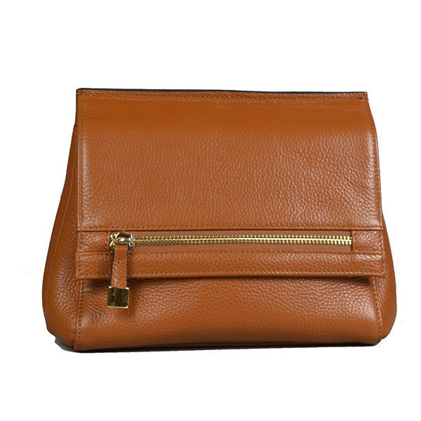 HUNTERS HILL-  Tan Genuine Leather Bag  - Belt N Bags