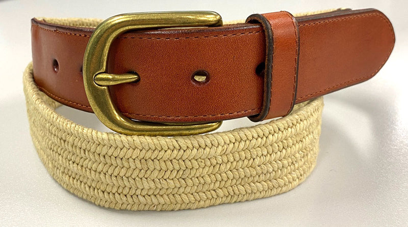 FAIRLIGHT- Addison Road Cotton Weave Elastic Leather Belt freeshipping - BeltNBags