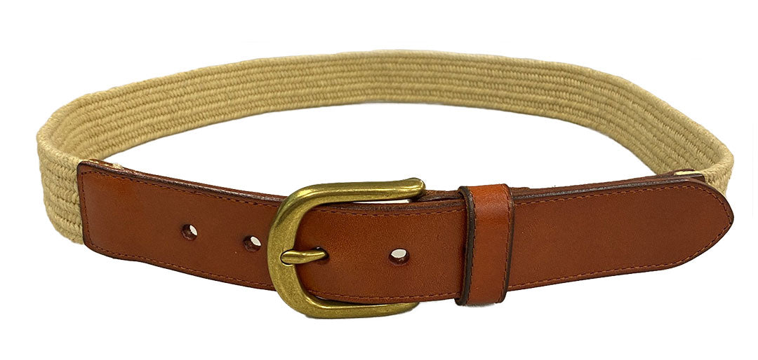FAIRLIGHT- Addison Road Cotton Weave Elastic Leather Belt freeshipping - BeltNBags
