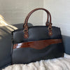 ROTHBURY Black Leather Weekender Overnight Business Bag freeshipping - BeltNBags