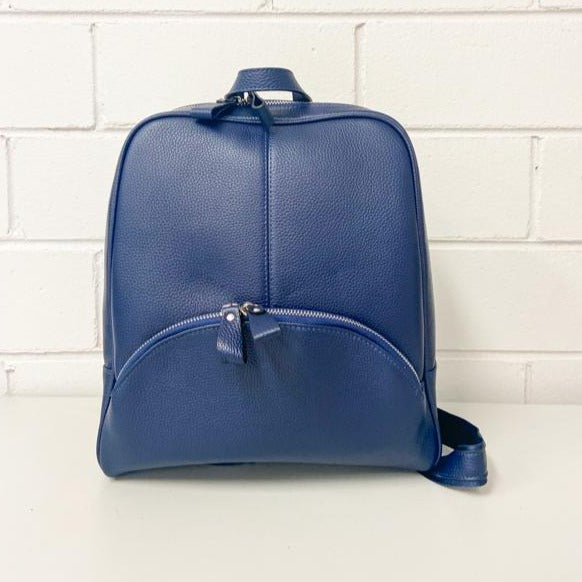 KINGSCLIFF - Navy Premium Genuine Leather Backpack freeshipping - BeltNBags