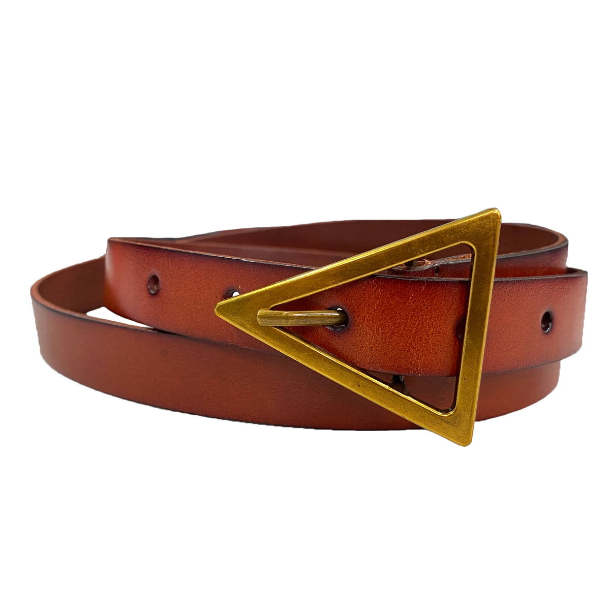 SUNBURY - Women's Tan Genuine Leather Belt with Triangle Buckle freeshipping - BeltNBags