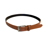 BRIDGET - Women Tan Genuine Leather Belt with Silver Pin Buckle  - Belt N Bags