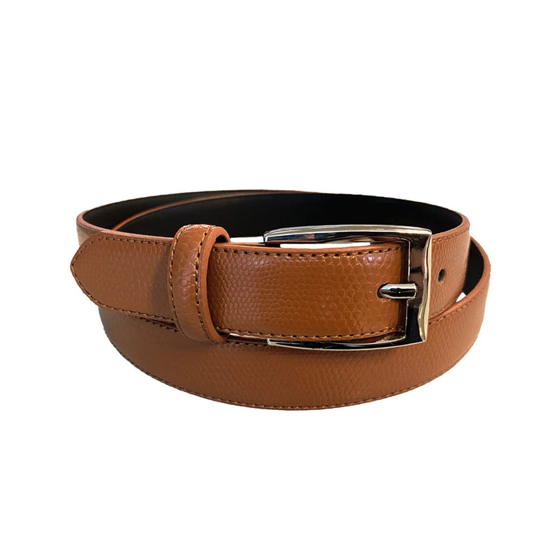 BRIDGET - Women Tan Genuine Leather Belt with Silver Pin Buckle  - Belt N Bags