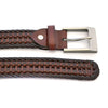 JAX - Mens Brown Genuine Leather Woven Belt  - Belt N Bags