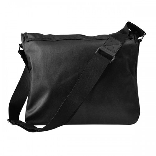 JAMIESON - Mens Black Faux Leather Messenger Bag  - Belt N Bags
