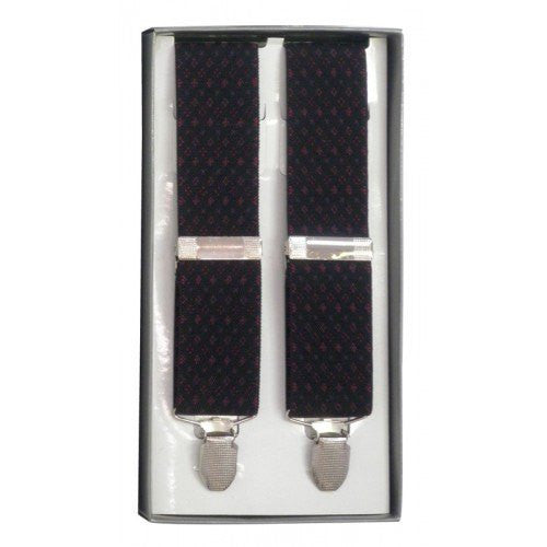 JEREMY - Mens Black & Maroon Fashion Braces  - Belt N Bags