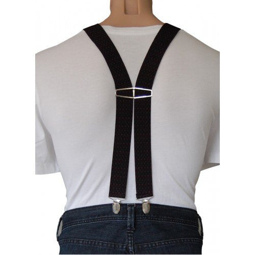 JEREMY - Mens Black & Maroon Fashion Braces  - Belt N Bags