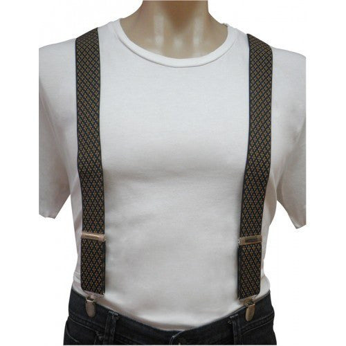 JERRY - Mens Navy, Orange & White Braces  - Belt N Bags