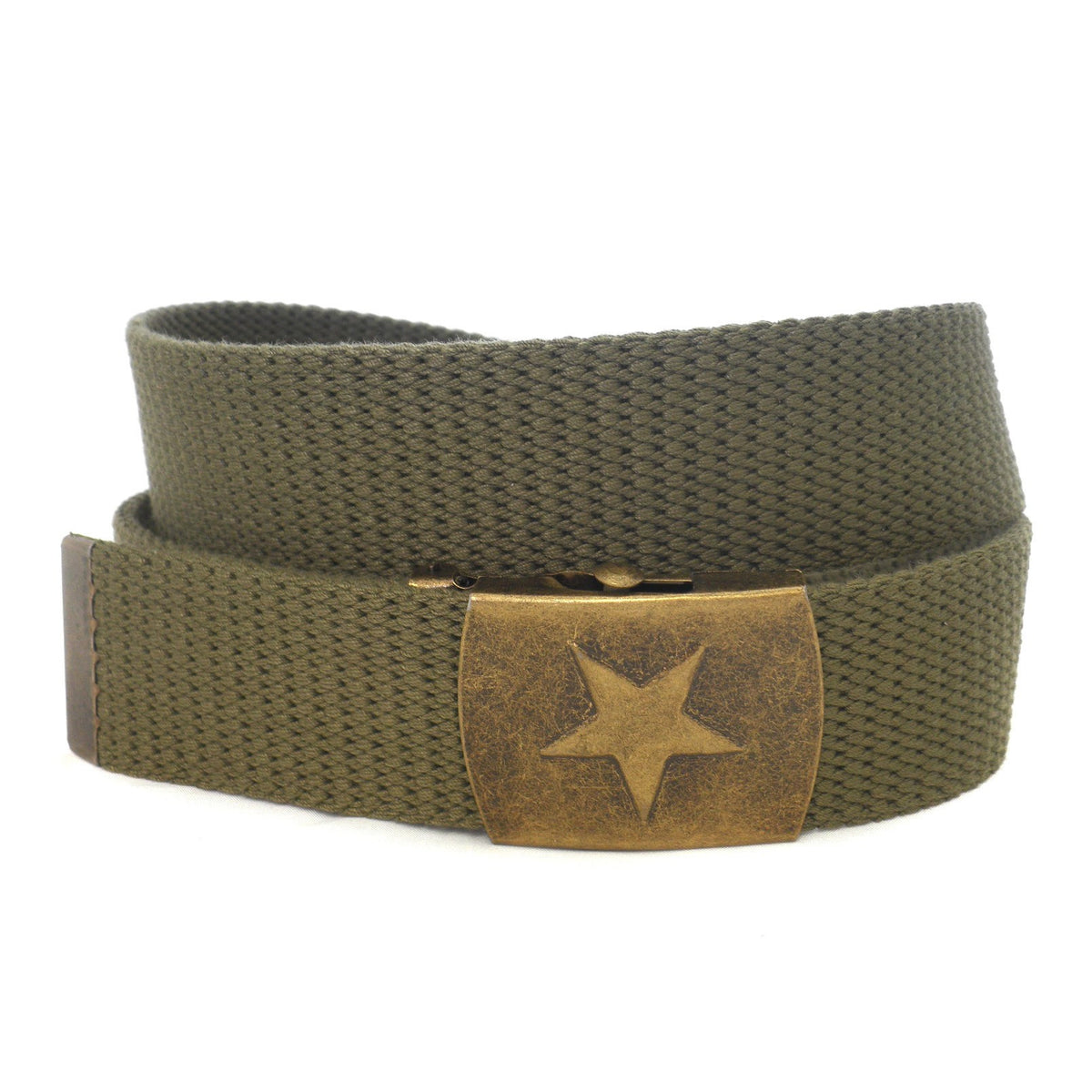 KELSO - Mens Khaki Webbing Belt  - Belt N Bags