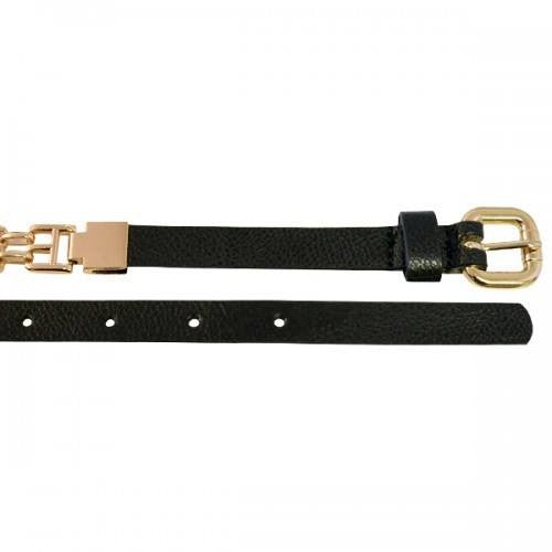 KIERA - Womens Black Faux Leather Belt - CLEARANCE  - Belt N Bags