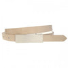 KIMBERLY - Womens Nude Genuine Leather Skinny Belt  - Belt N Bags