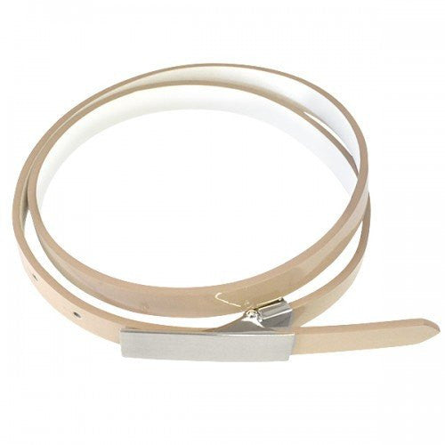 KIMBERLY - Womens Nude Genuine Leather Skinny Belt  - Belt N Bags