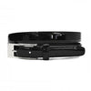 LACEY - Womens Black Leather Slim Patent Belt with Rectangle Buckle freeshipping - BeltNBags