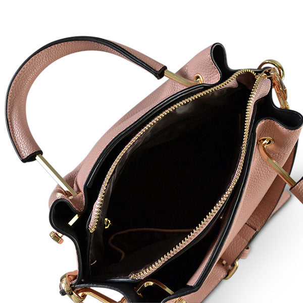 Lucy Blush Vegan Pebbled Leather Soft Handle Bag  - Belt N Bags