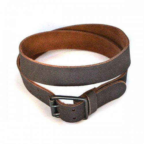 MARCELLO - Mens Brown Suede Leather Belt  - Belt N Bags