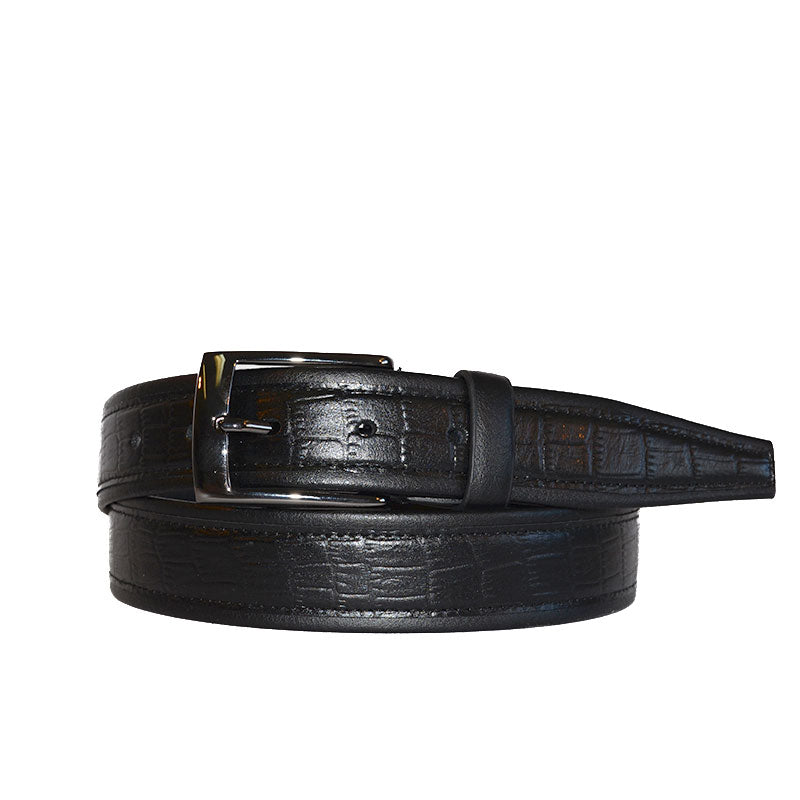 MARLON - Mens Black Genuine Leather Belt  - Belt N Bags