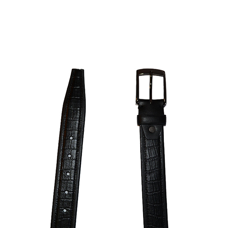 MARLON - Mens Black Genuine Leather Belt  - Belt N Bags