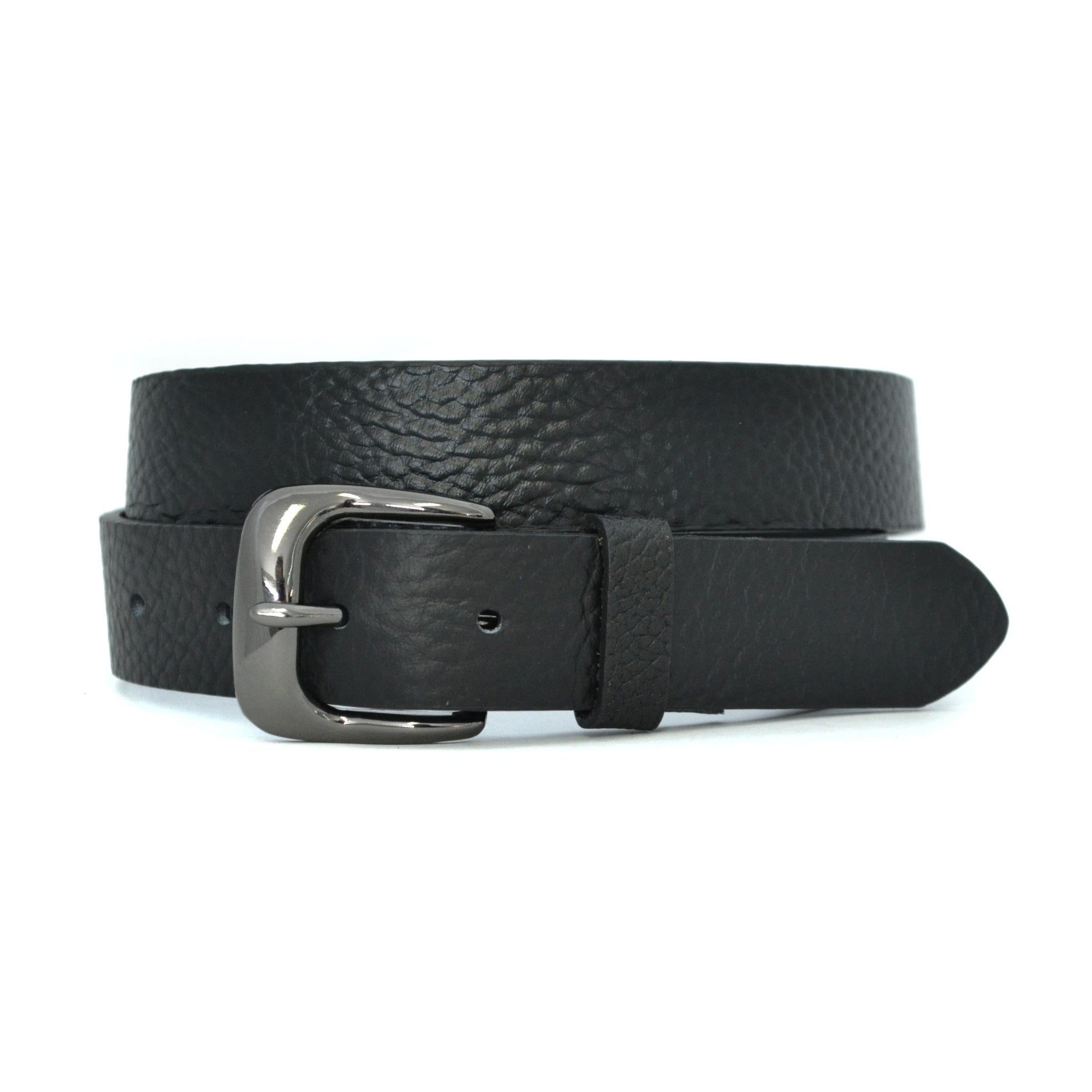 MYLES - Mens Black Leather Dress Belt  - Belt N Bags